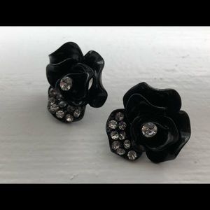 Black Flower Earrings
